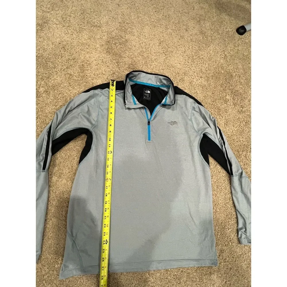 The North Face Pullover Mens L‎ Gray Blue Mountain Athletics 1/4 Zip FlashDry-XD
